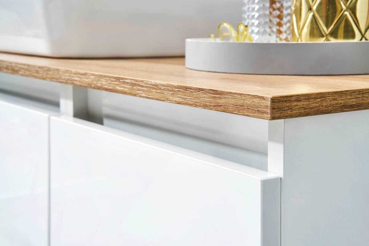 Waschbeckenunterschrank Quickset 360 weiß glanz B/H/T: ca. 110x53x49 cm