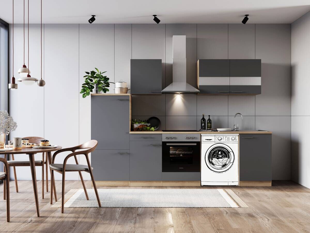 Respekta Küchenblock Merle grau B/H/T: ca. 280x200x60 cm