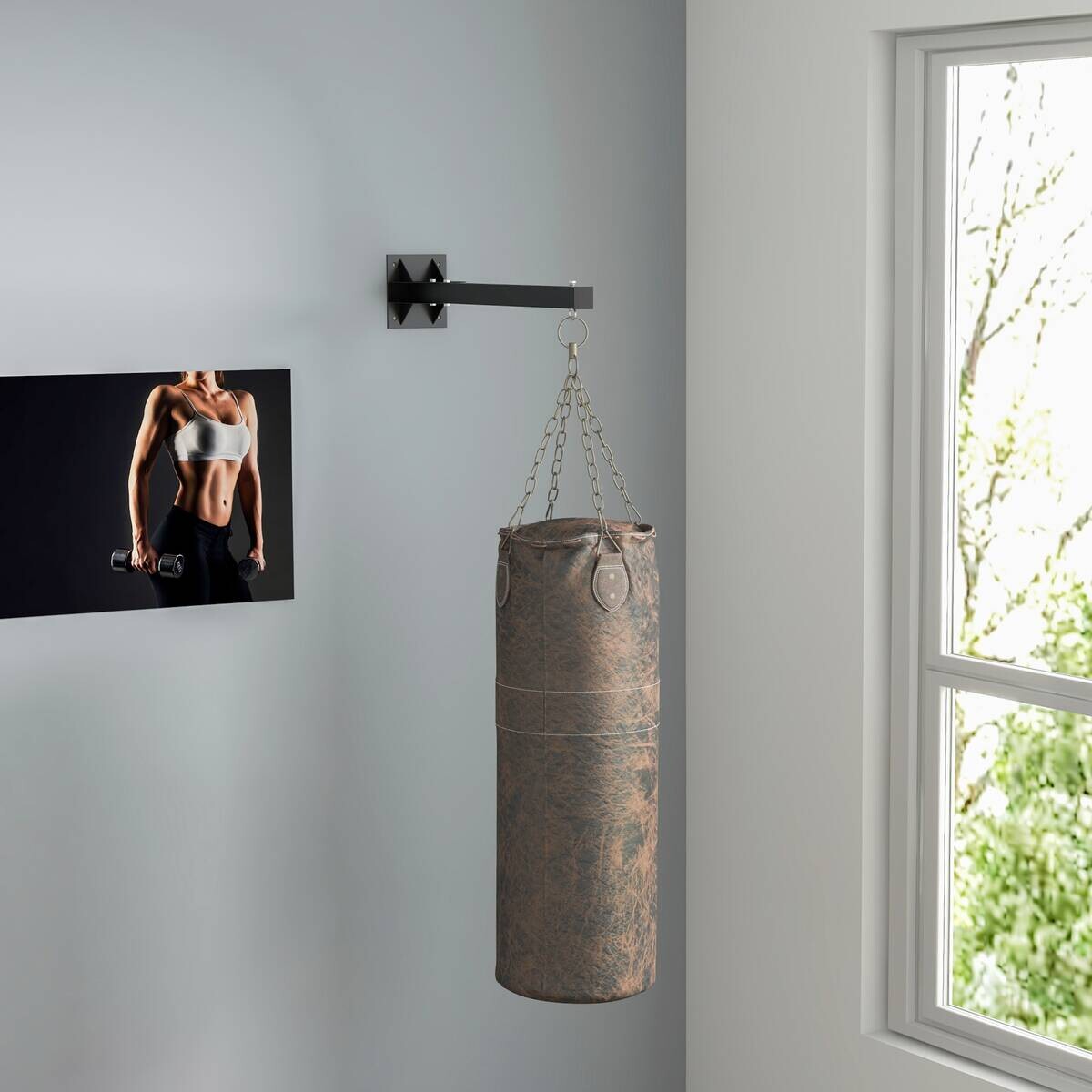 SPORTNOW Fitness-Zubehör schwarz Edelstahl B/H/L: ca. 17x80x48 cm