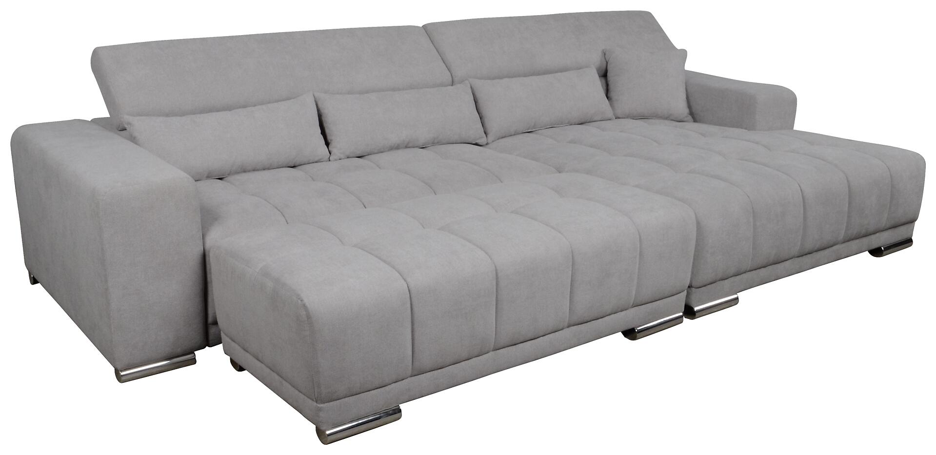 Ecksofa hellgrau Microfaser B/H/T: ca. 310x95x171 cm