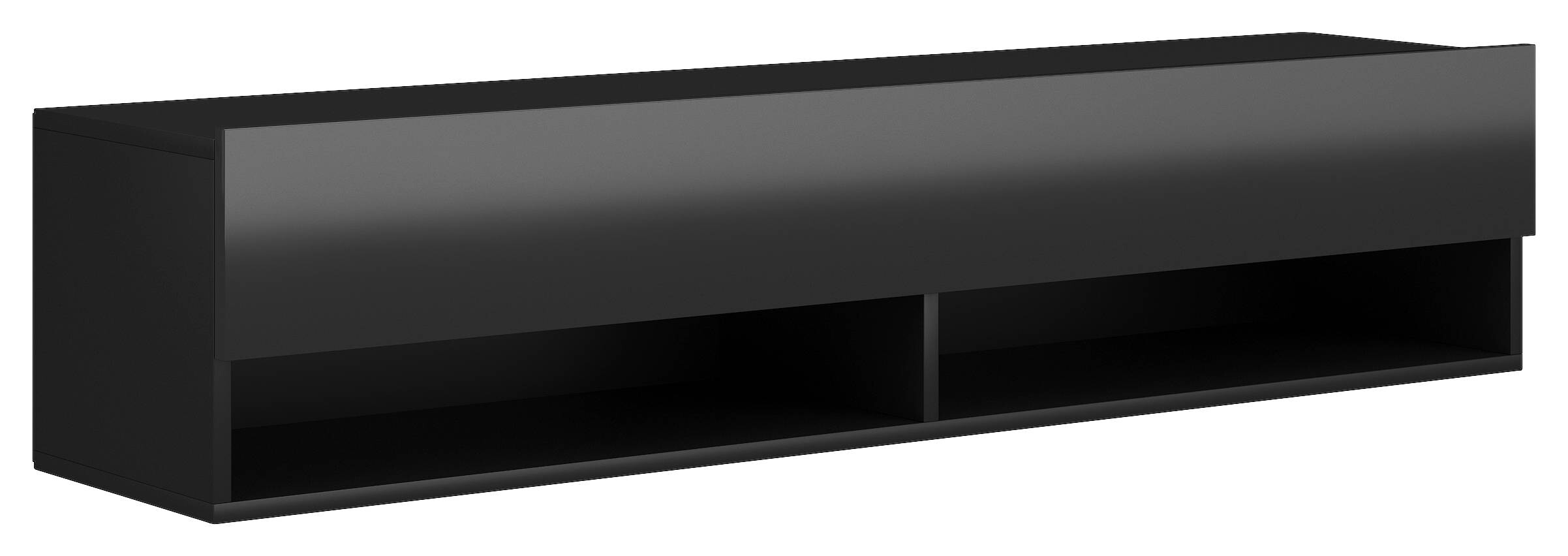 TV-Board Derby schwarz matt schwarz glänzend B/H/T: ca. 140x30x31 cm