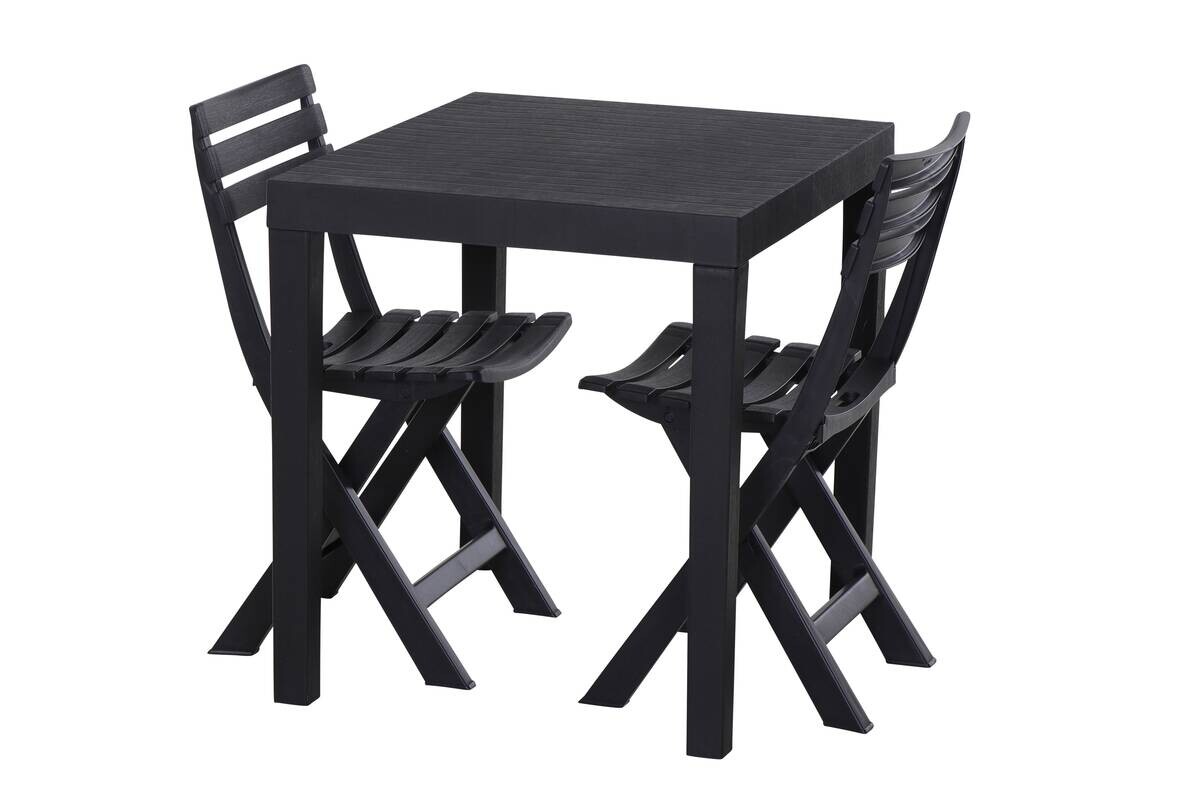 ProGarden Balkonset Club anthrazit Kunststoff B/H/L: ca. 945x2,5x112,5 cm