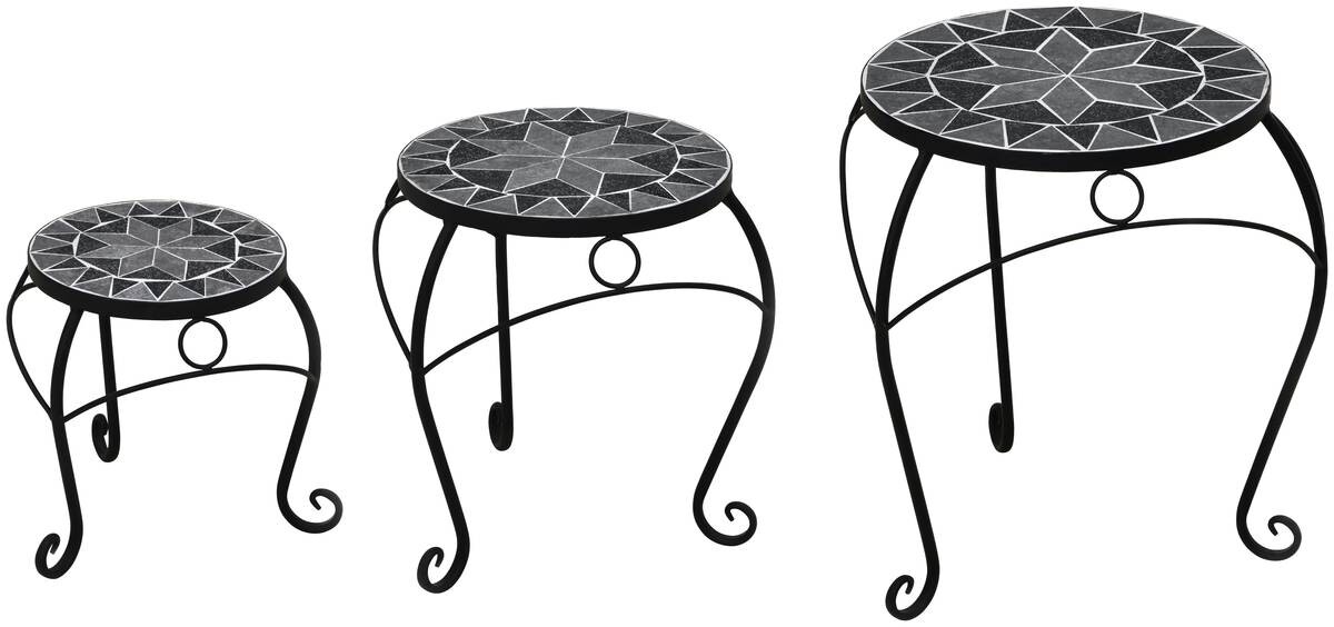 POCOline Beistelltisch Mosaik schwarz Metall H/D: ca. 41x32 cm POCOline Beistelltisch Mosaik schwarz Metall H/D: ca. 41x32 cm