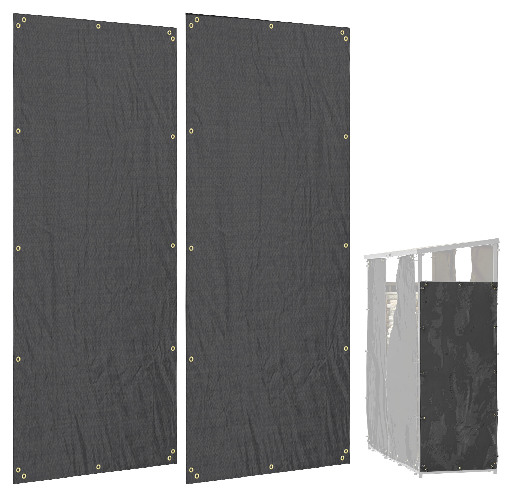 Outsunny Kaminholzregal Abdeckung schwarz Polyester B/H/L: ca. 62x0,1x148 cm