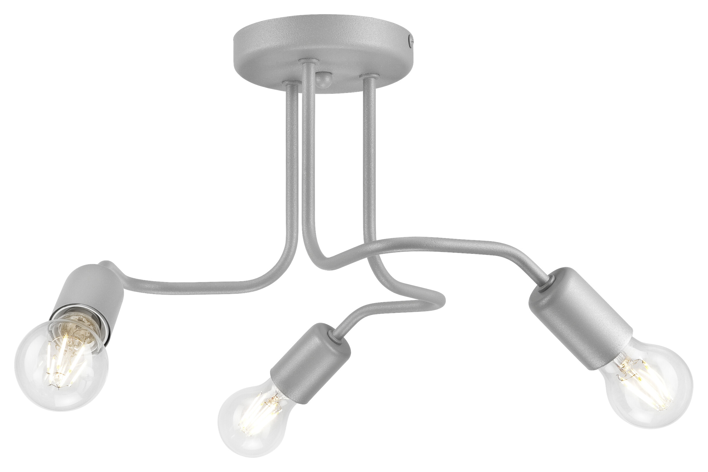 Lamkur Deckenleuchte silber Stahl B/H/L: ca. 34x38x38 cm 3 Brennstellen