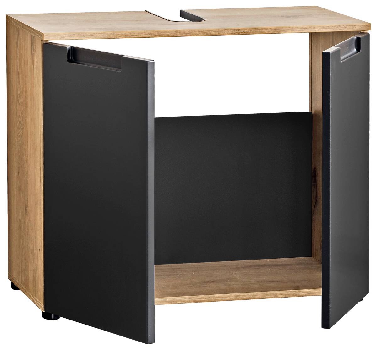 Waschbeckenunterschrank Mailand Eiche Viking Nachbildung anthrazit B/H/T: ca. 70x59x35 cm