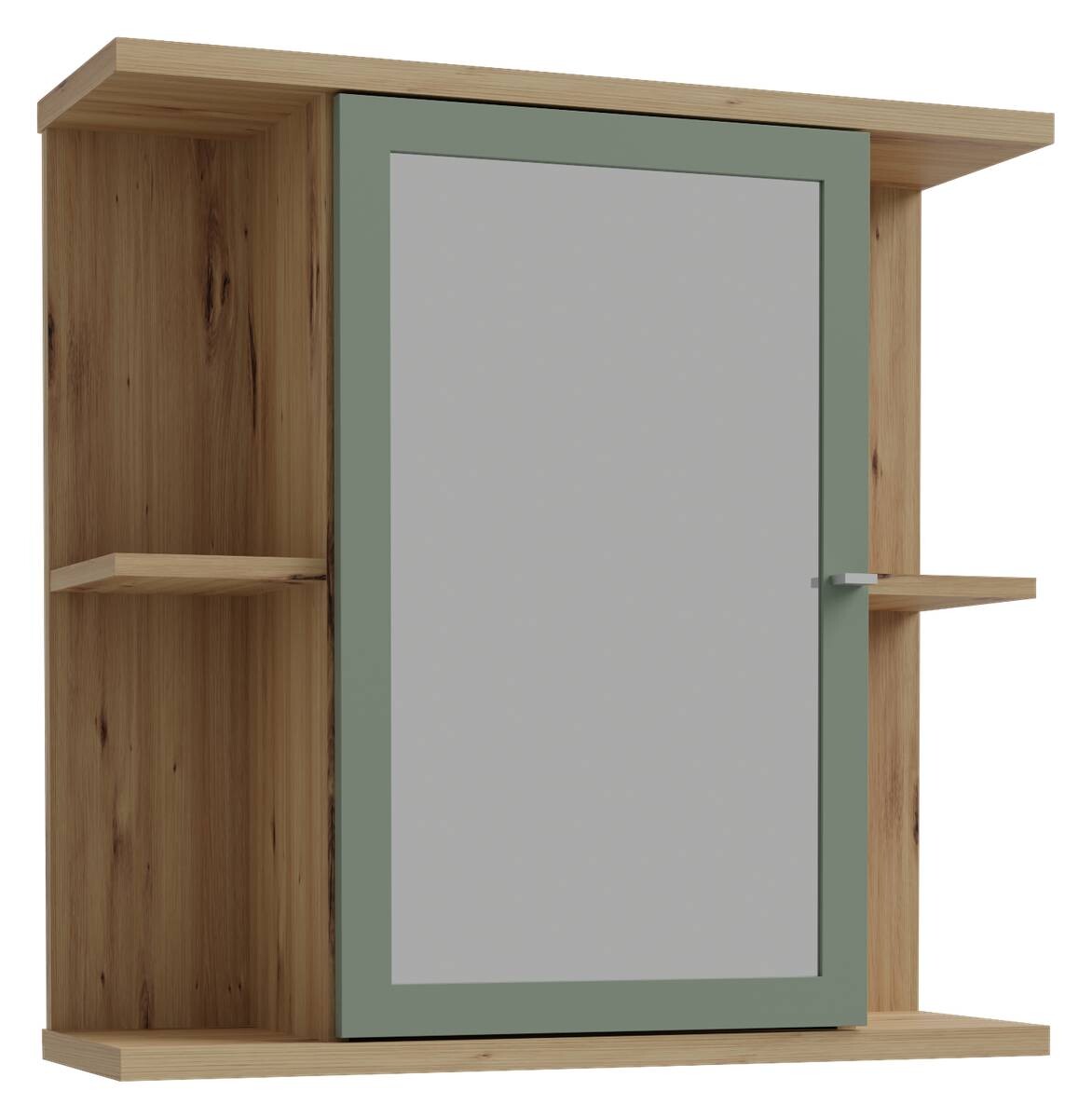 Spiegelschrank Eiche Artisan Nachbildung salbei B/H/T: ca. 70x69x23 cm