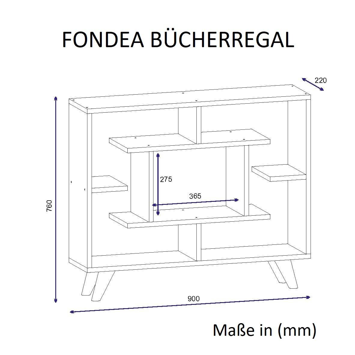 Regal Fondea weiß B/H/T: ca. 90x76x22 cm