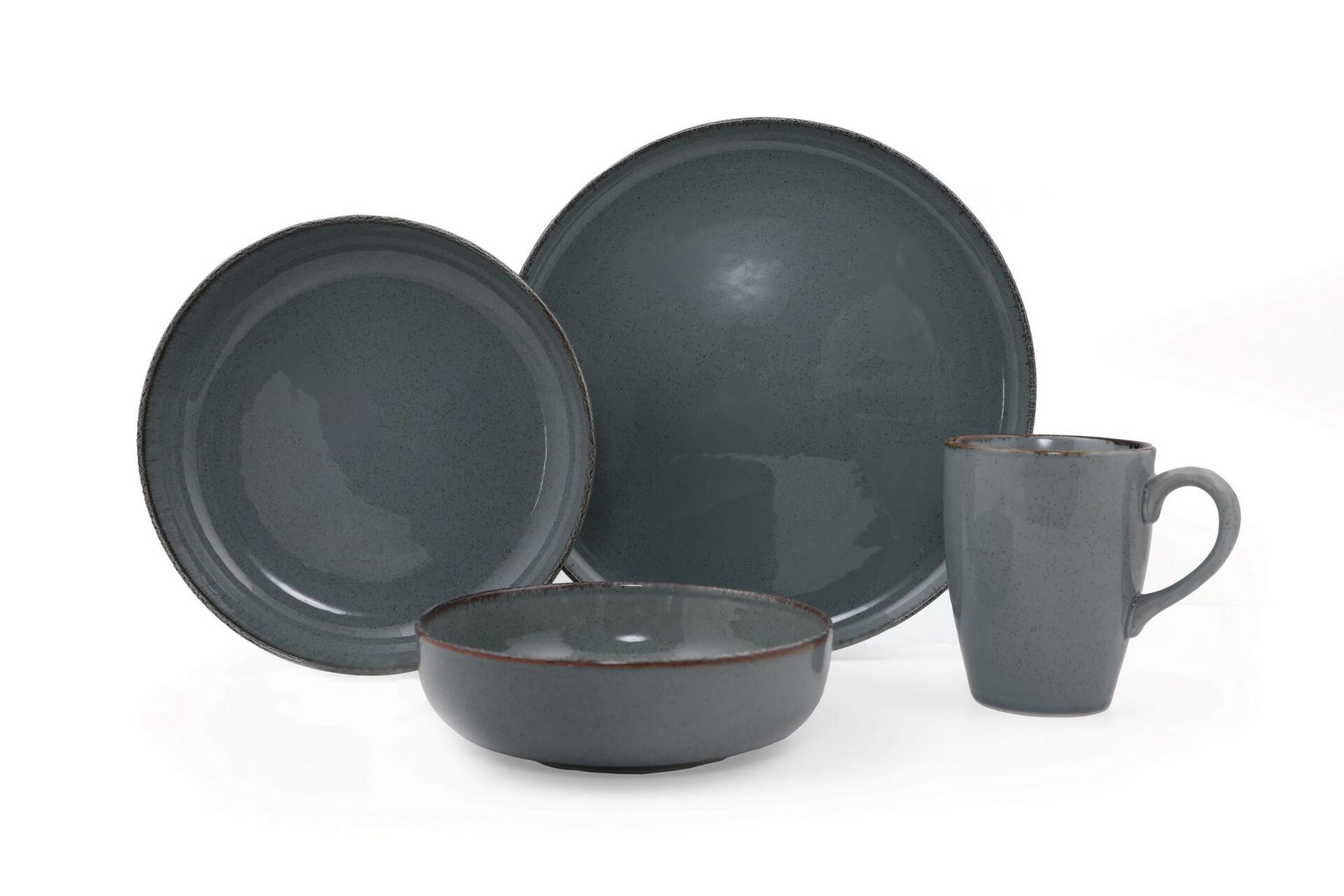 HermiaConcept Tafelservice Nemesis grau Porzellan 16 tlg.