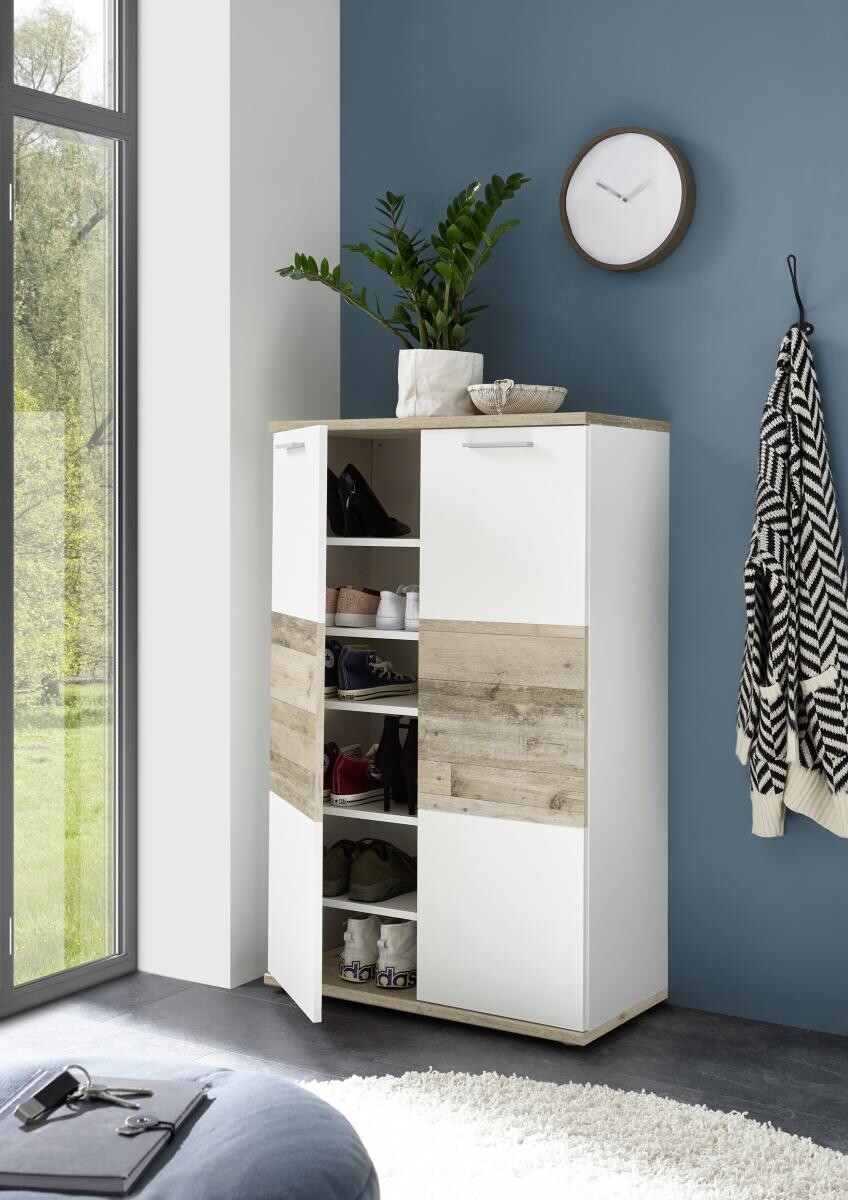 Kommode Hugo weiß Old Wood hell Nachbildung B/H/T: ca. 77x122x38 cm