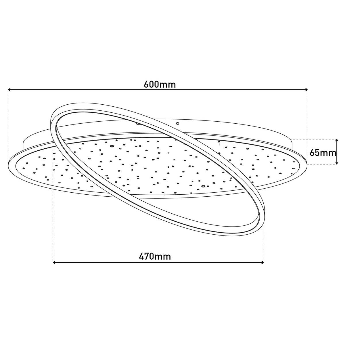 Näve Leuchten LED-Deckenleuchte schwarz Kunststoff Metall B/H/T: ca. 60x6,5x47 cm
