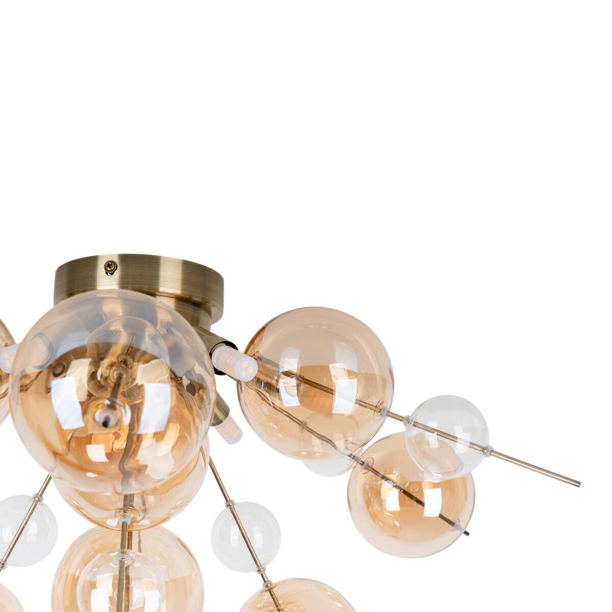 Näve Leuchten Deckenleuchte amber Glas Metall B/H/T/D: ca. 57x38x57x57 cm G9 6 Brennstellen