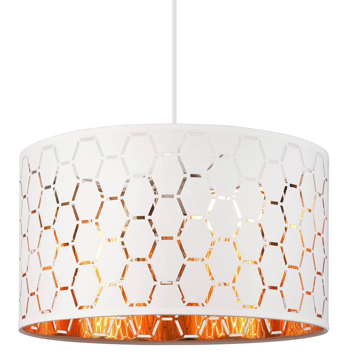 Lamkur Pendelleuchte weiß Holz B/H/L: ca. 37x23x37 cm E27 1 Brennstellen