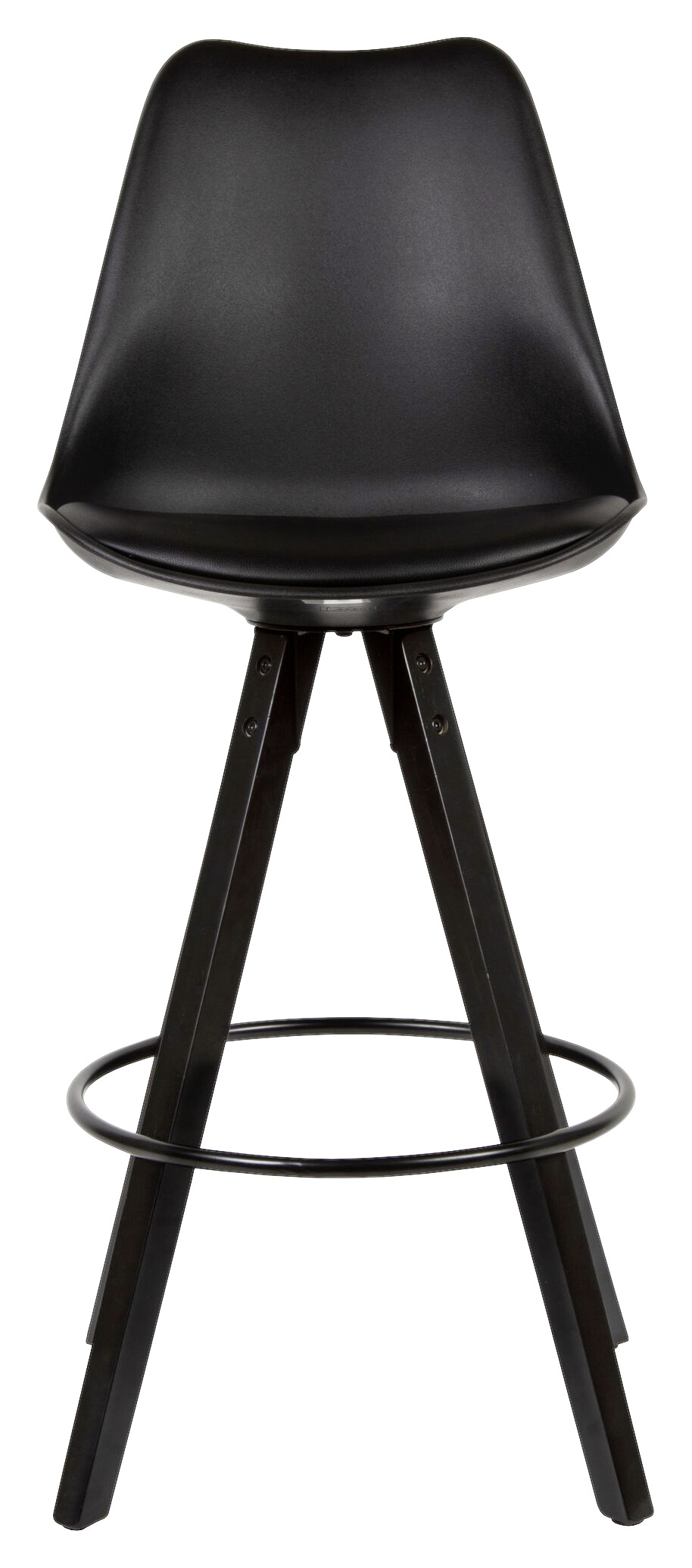 Barhocker 2er-Set schwarz Kunstleder B/H/T: ca. 44x113x39 cm