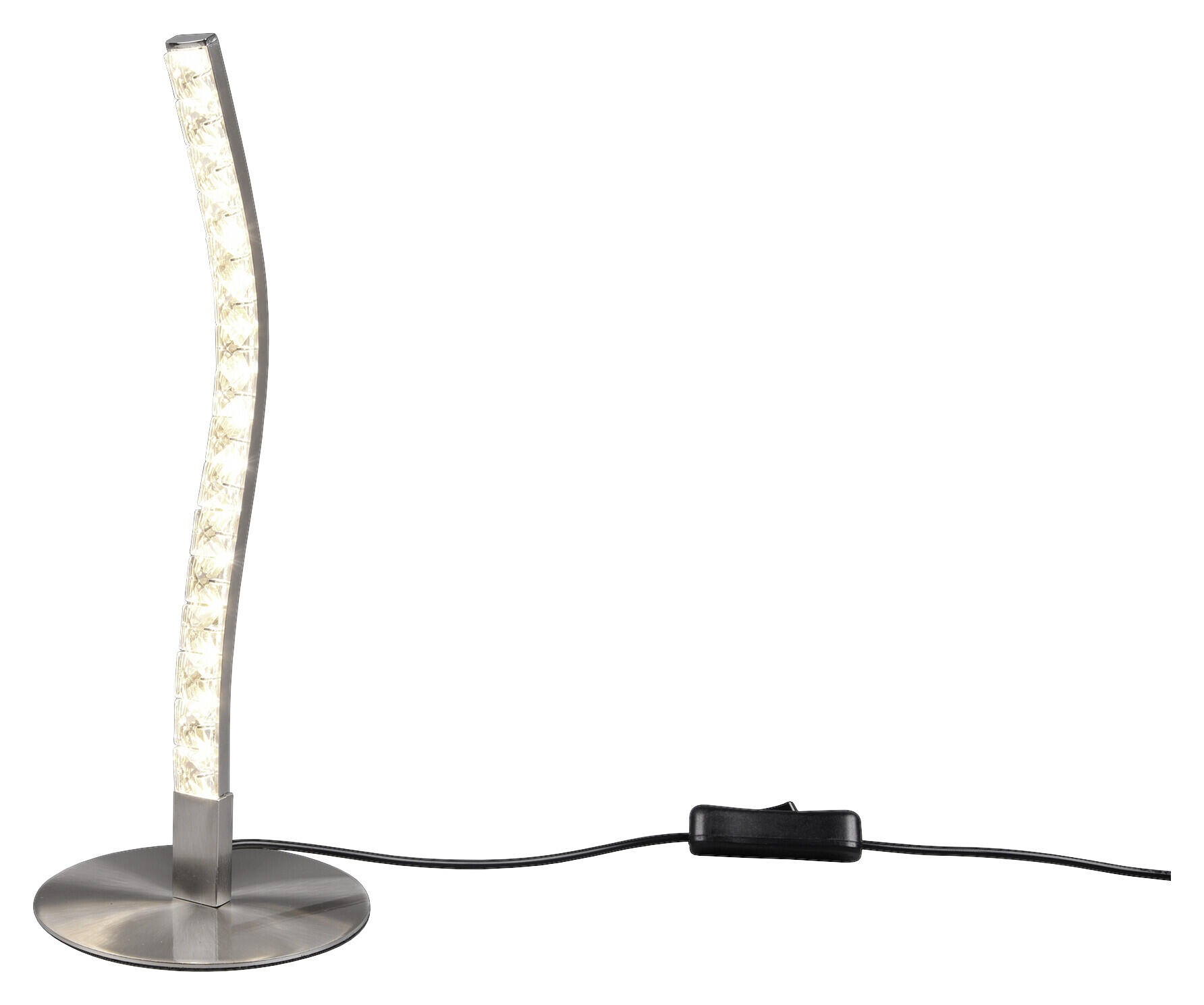 Reality Tischleuchte Levi nickel matt transparent Metall Kunststoff H/D: ca. 31x12 cm