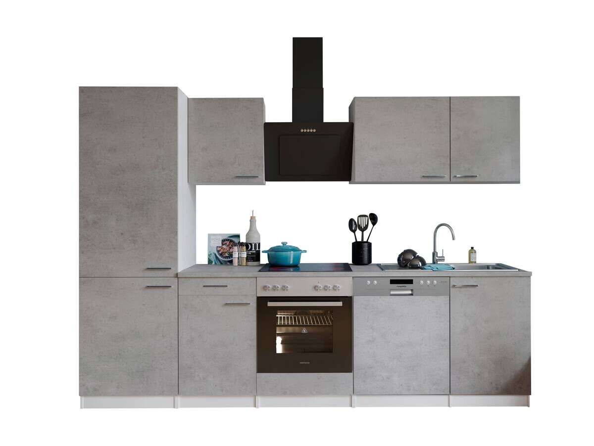 Respekta Küchenblock Malia Beton Optik B/H/T: ca. 280x200x60 cm