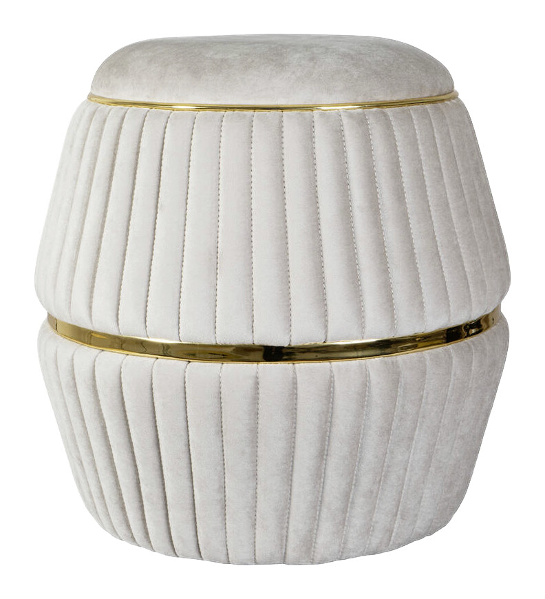 360 Living Hocker Doric 200 taupe gold H/D: ca. 53x51,5 cm