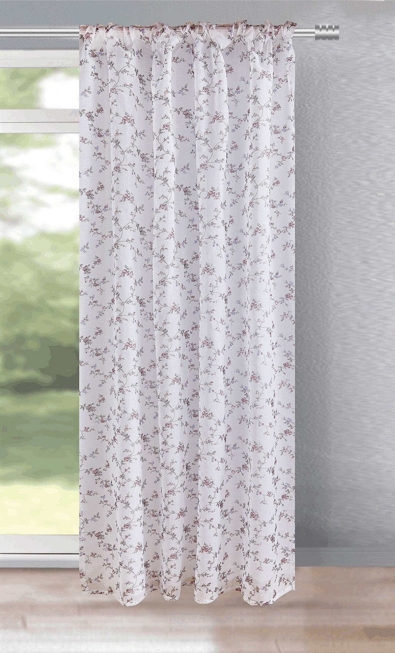 Kombivorhang Florina weiß B/L: ca. 140x245 cm