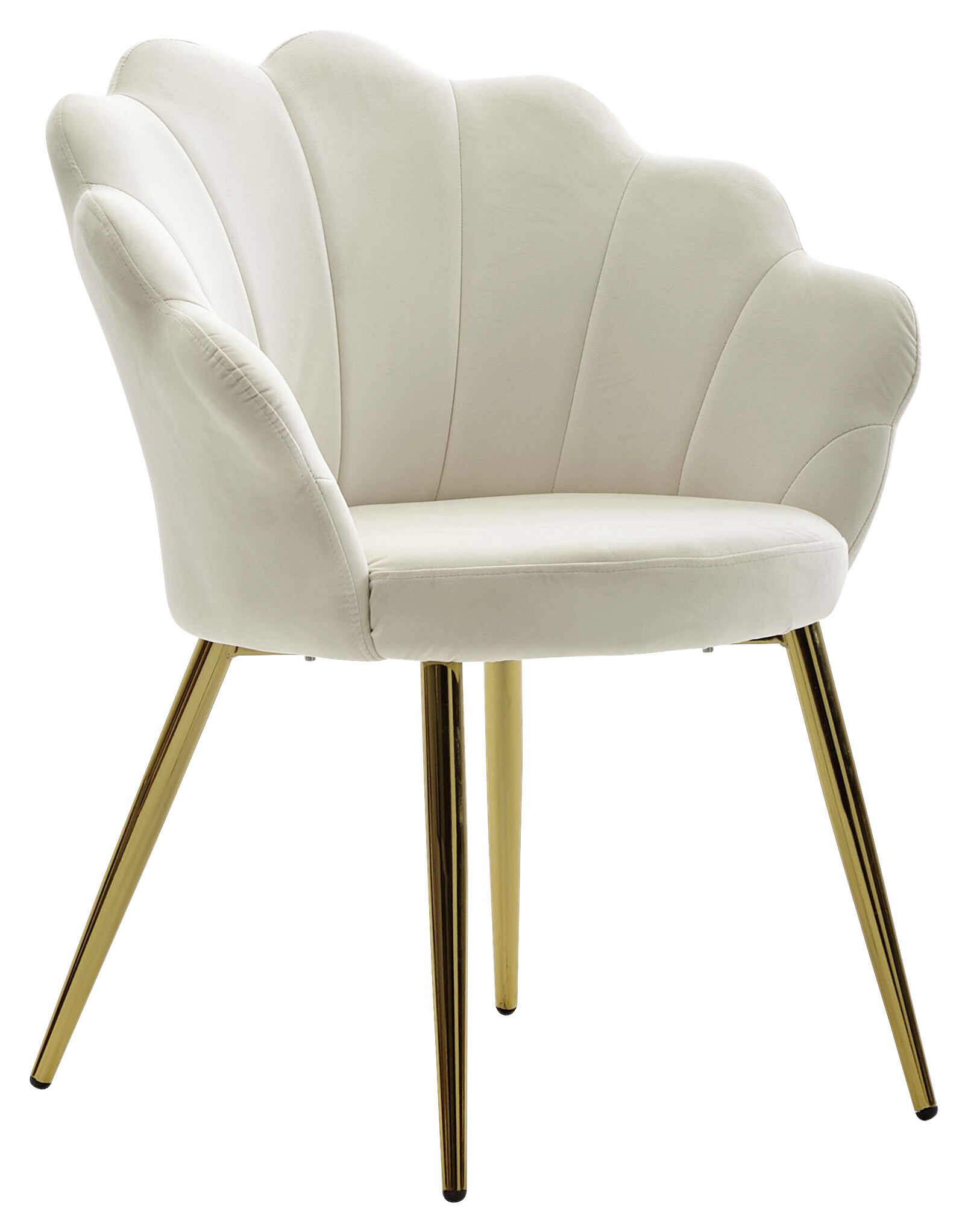 Stuhl weiß gold Stoff Eisen B/H/T: ca. 47,5x80x53 cm