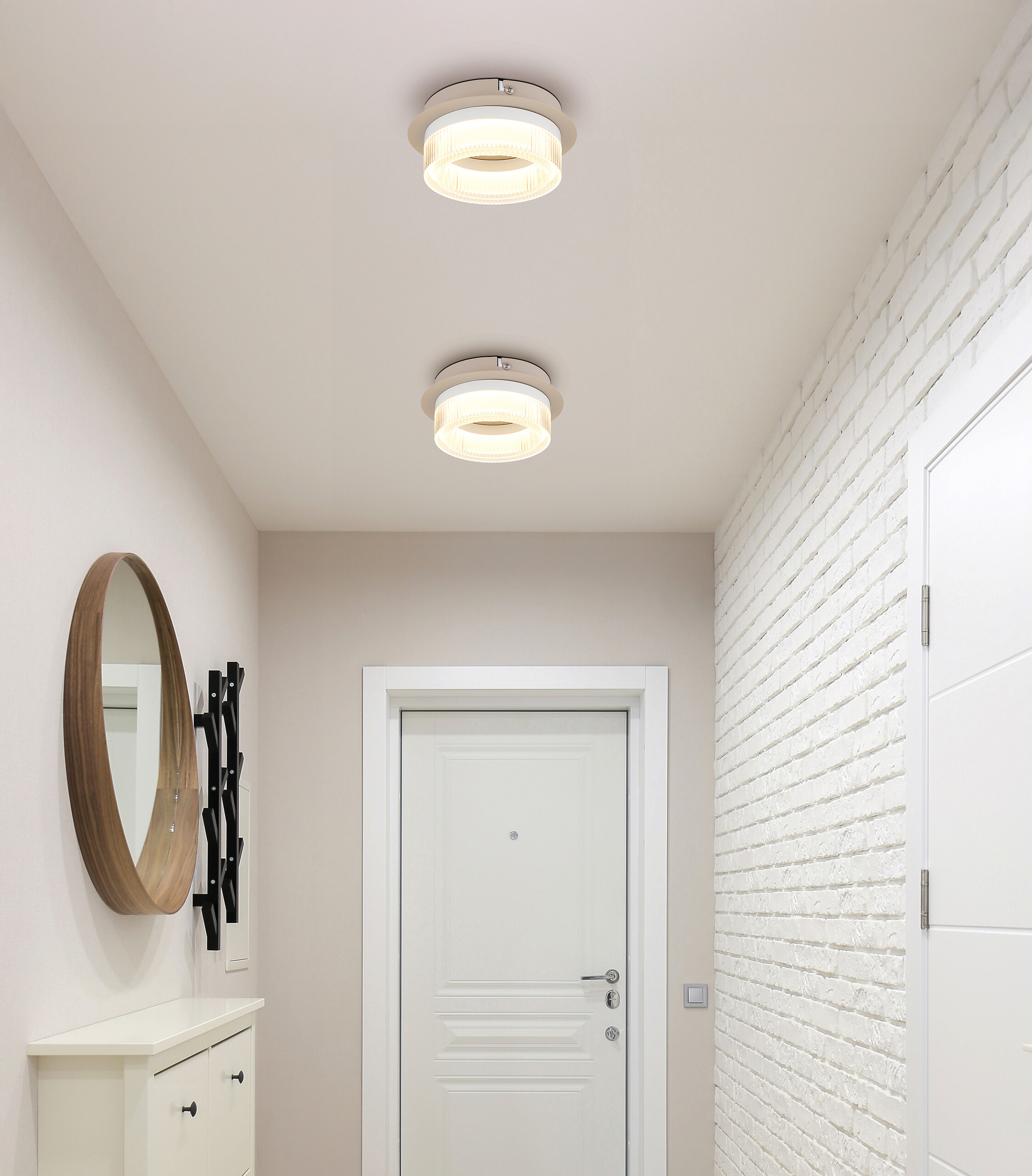 GLOBO Deckenleuchte weiß sand Metall Kunststoff H/D: ca. 7x16 cm 1 Brennstellen