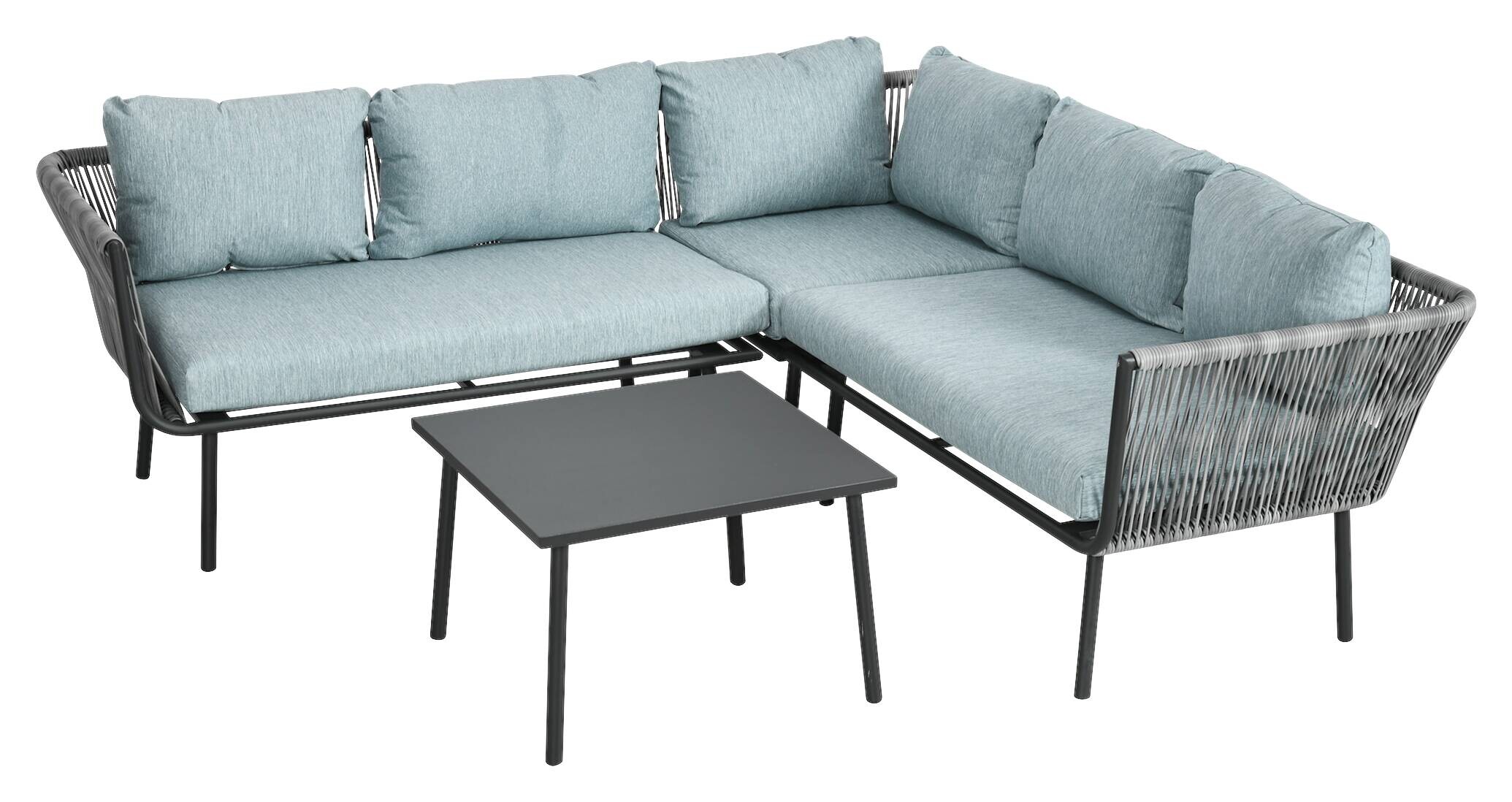 Outsunny Sitzgruppe blau Aluminium B/H/L: ca. 71x120x65 cm