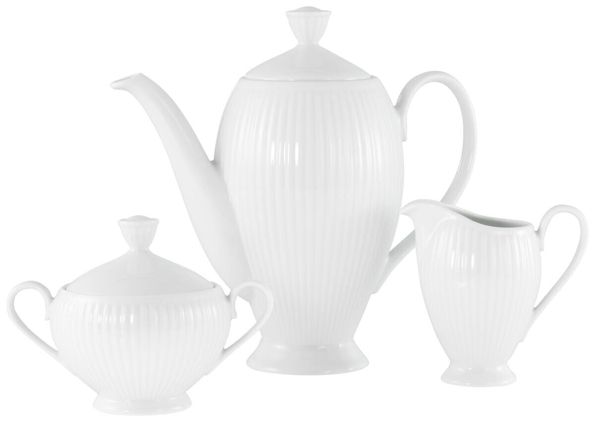 CreaTable Kaffeegarnitur Valencia weiß Porzellan