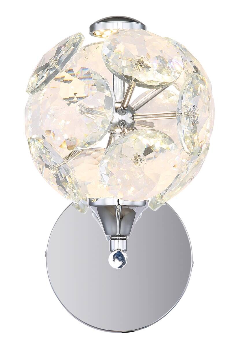 GLOBO Wandleuchte Chrom klar Metall Glas H: ca. 24 cm 1 Brennstellen