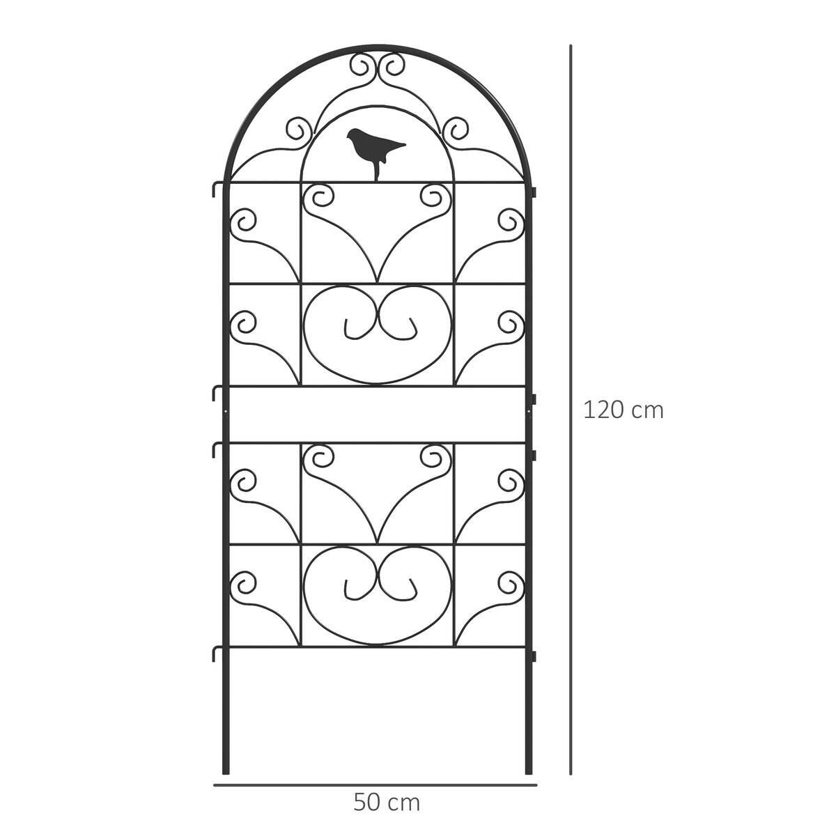 Outsunny Rankgitter schwarz B/H/L: ca. 1,3x120x50 cm