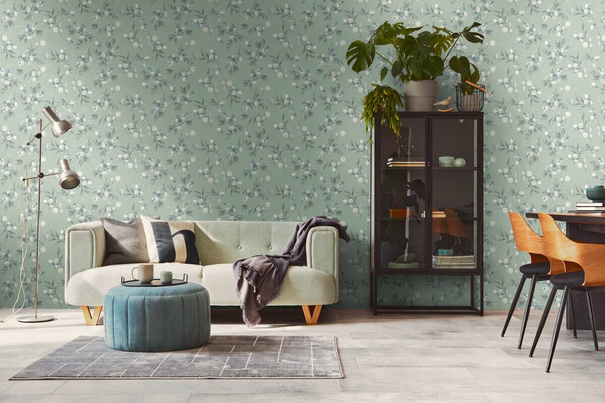 A.S.Creation Vliestapete grün blau grau B/H/D: ca. 53x1005x7,6 cm