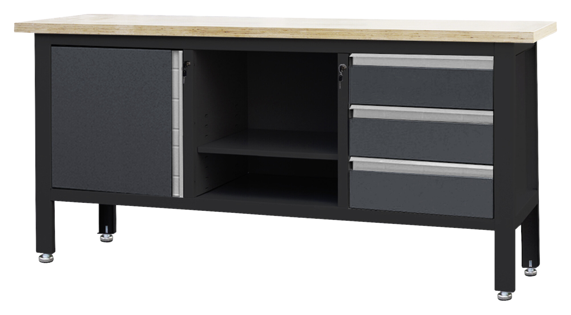 Feistos Werkbank Heros anthrazit Metall B/H/L: ca. 169x87x60 cm