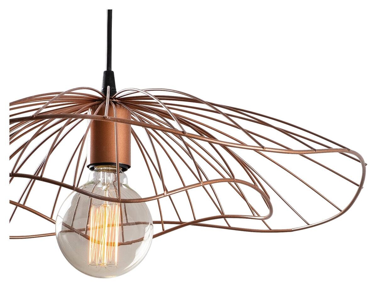 Opviq Pendelleuchte Tel Kupfer Metall B/H/T/L/D: ca. 50x111x50x50x50 cm E27 1 Brennstellen