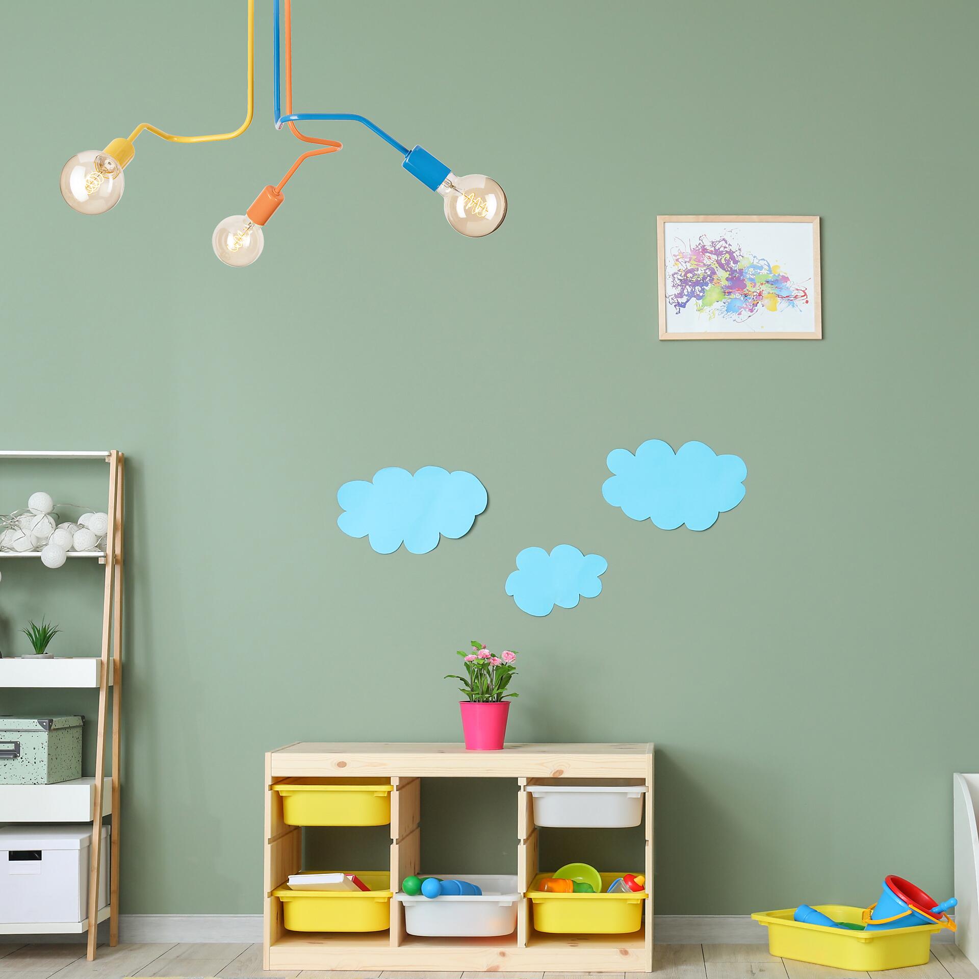 Lamkur Hängeleuchte mehrfarbig Stahl B/H/L: ca. 55x40x55 cm E27 3 Brennstellen