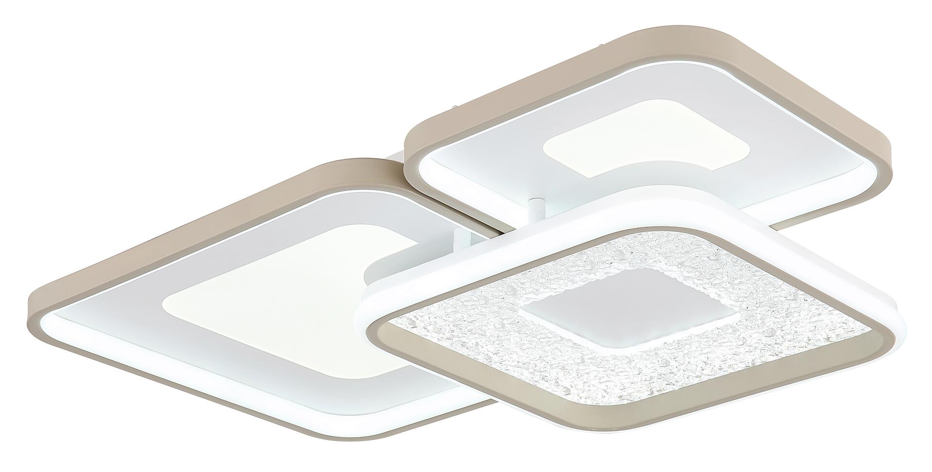 GLOBO LED-Deckenleuchte sand weiß Opal Metall Kunststoff B/H/L: ca. 45,5x10x65 cm 1 Brennstellen