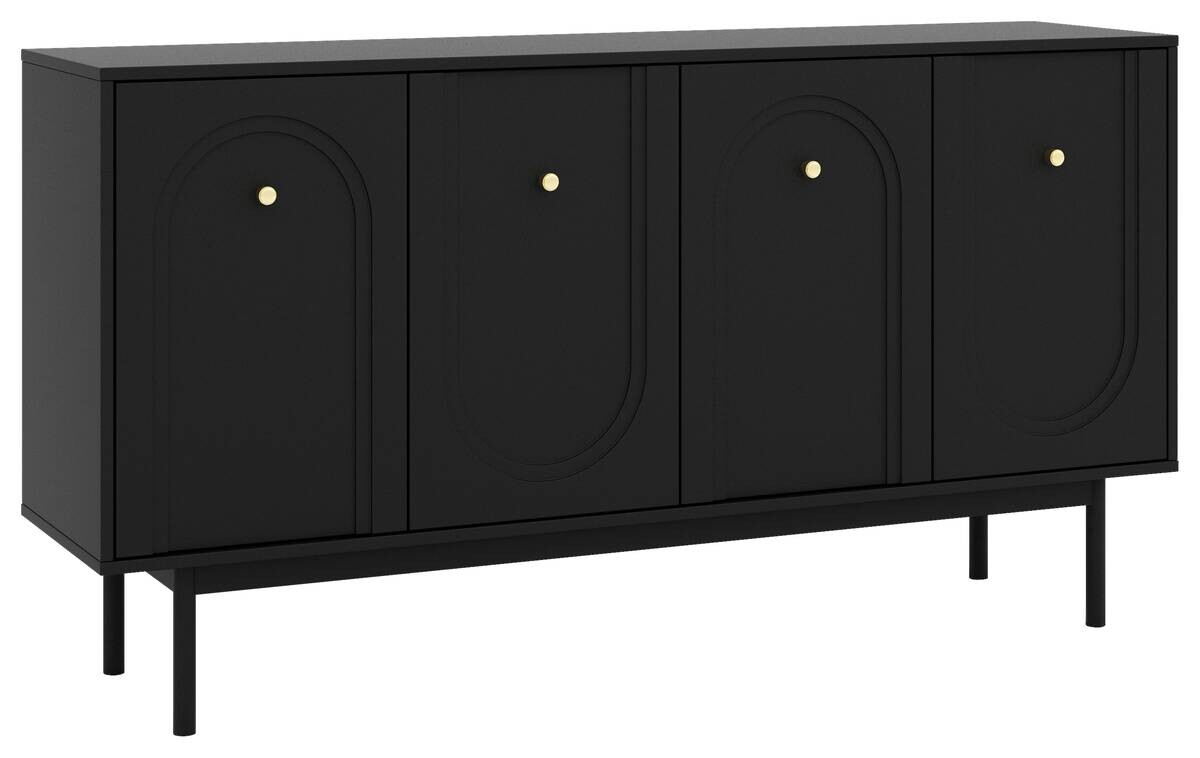 Kommode MAZOMA schwarz gold Optik B/H/T: ca. 154x82x39 cm