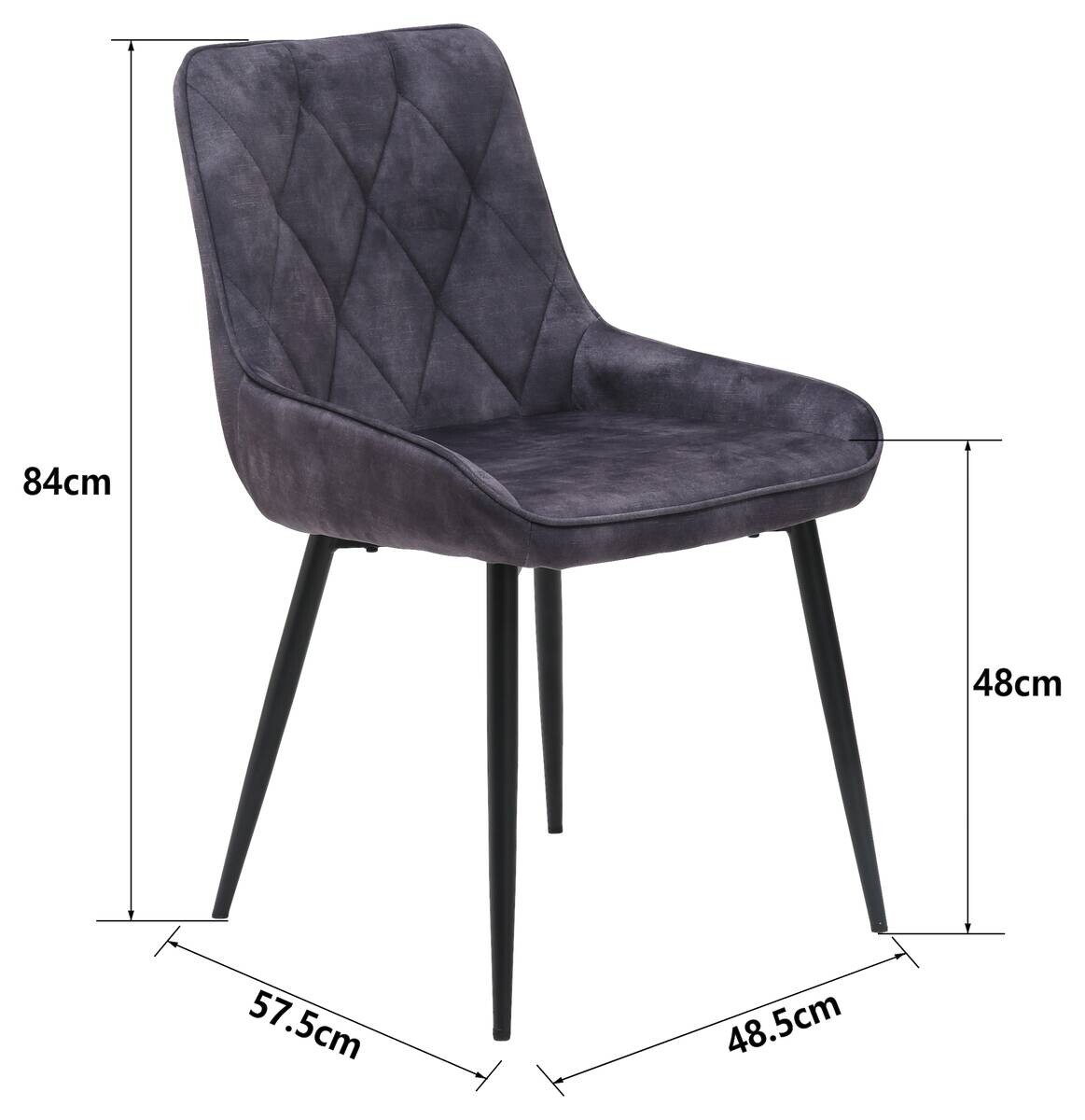 Stuhl Melanie anthrazit Microfaser B/H/T: ca. 48,5x84x57,5 cm