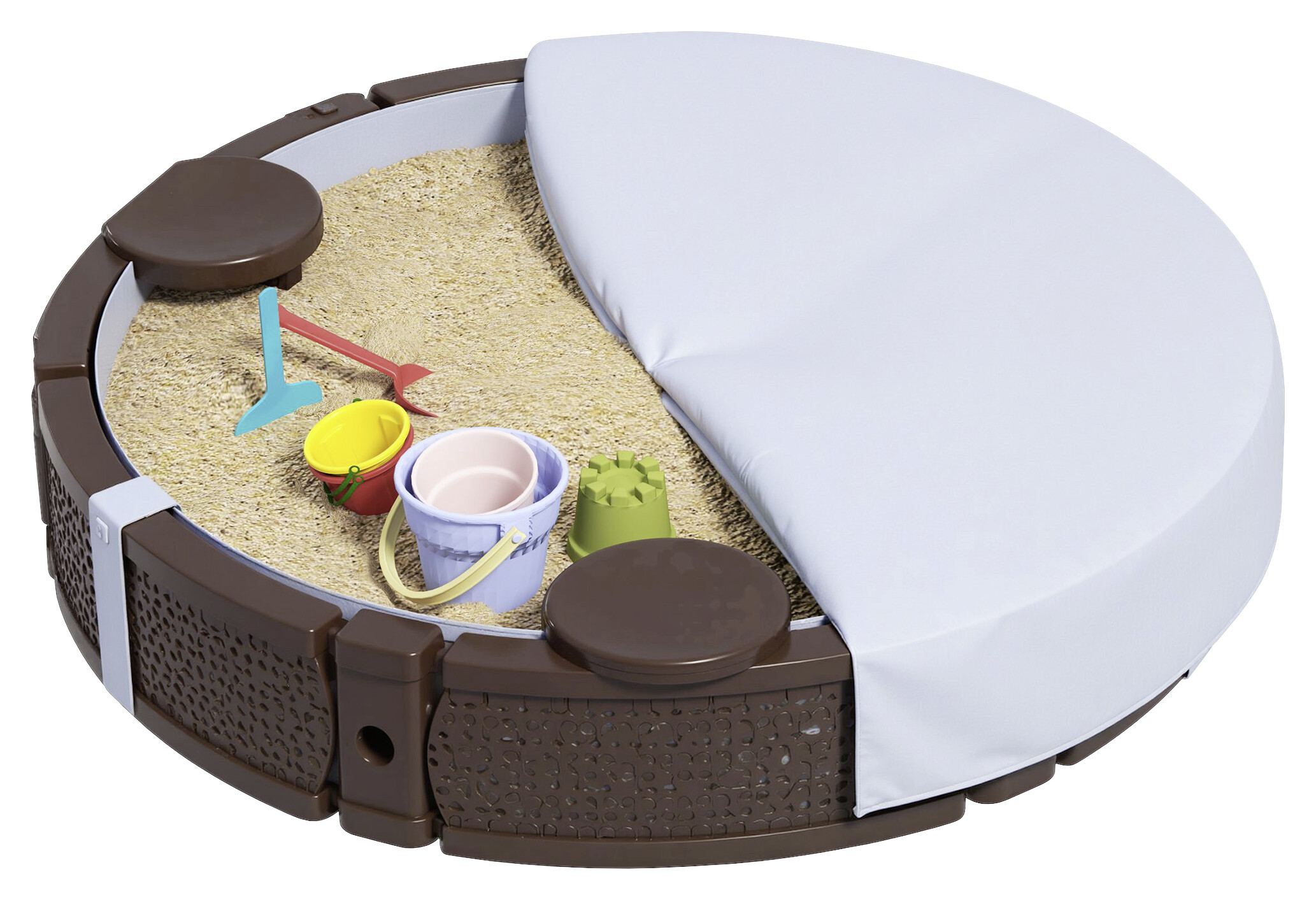 AIYAPLAY Sandkasten braun B/H/L: ca. 120x22x120 cm