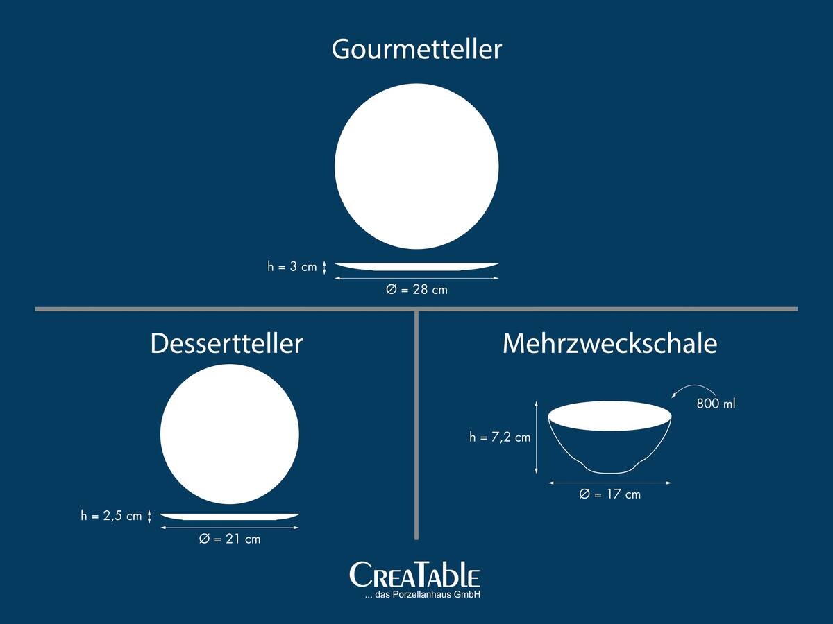 Tafelservice hellgrau Porzellan 12 tlg.