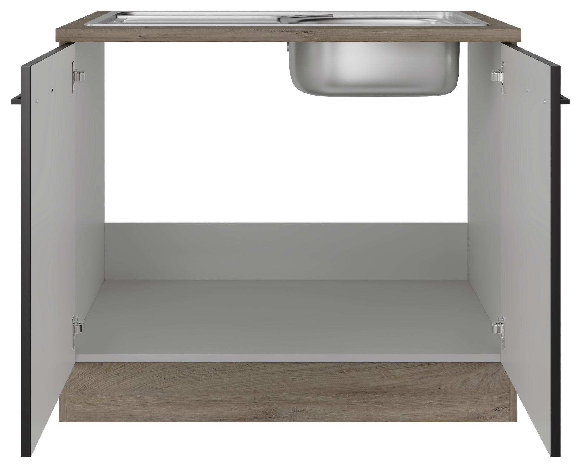 Spülenschrank Capri schwarz matt B/H/T: ca. 100x85x60 cm Spülenschrank Capri schwarz matt B/H/T: ca. 100x85x60 cm