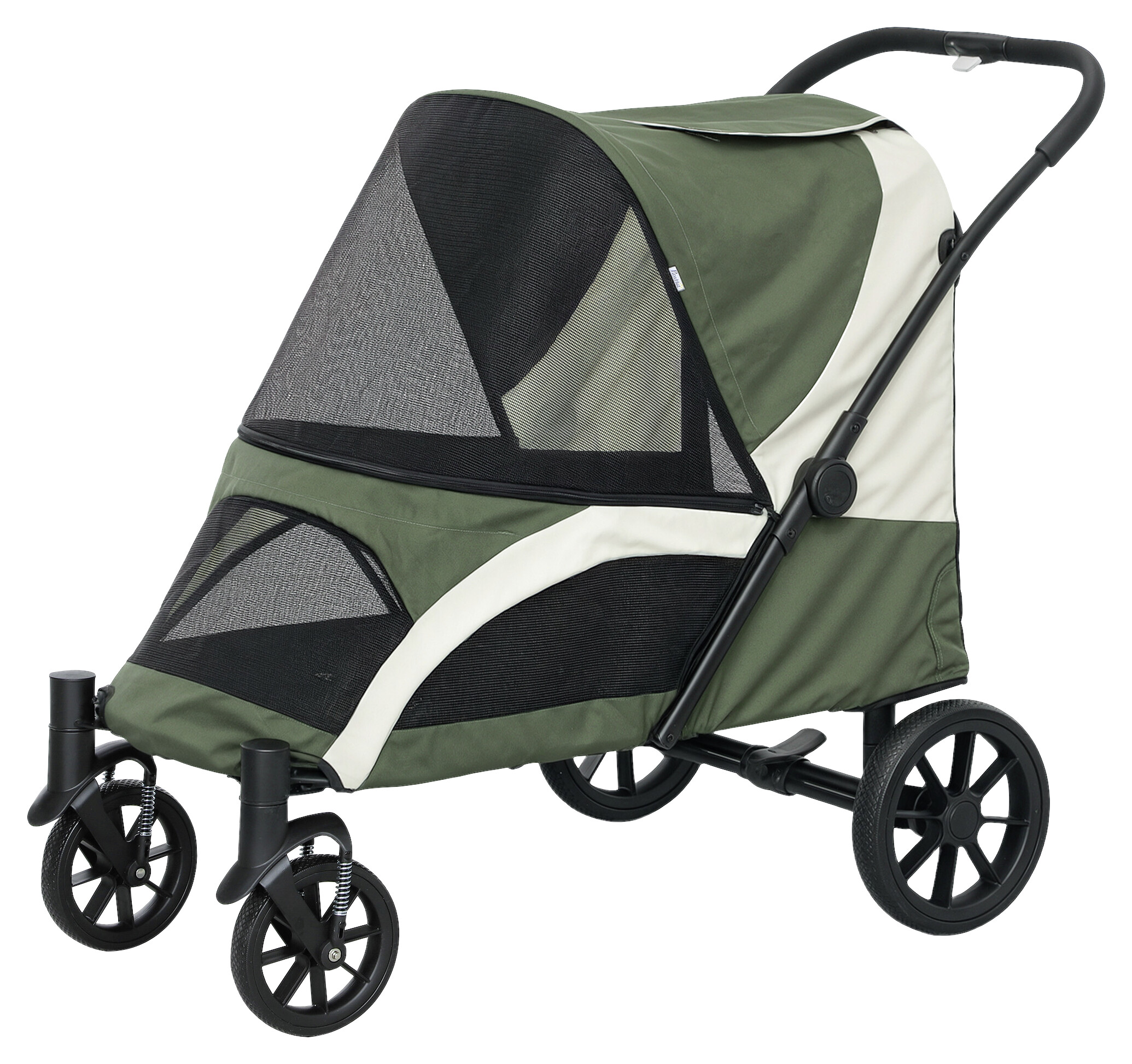 PawHut Hundewagen dunkelgrün Stahl B/H/L: ca. 67x100x124 cm