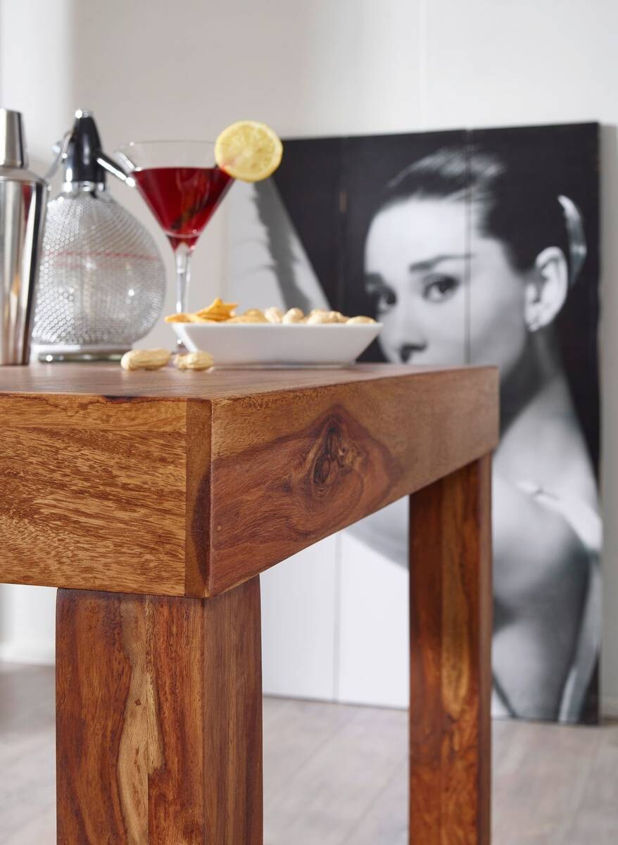 Bartisch natur Echtholz B/H/T: ca. 80x110x80 cm