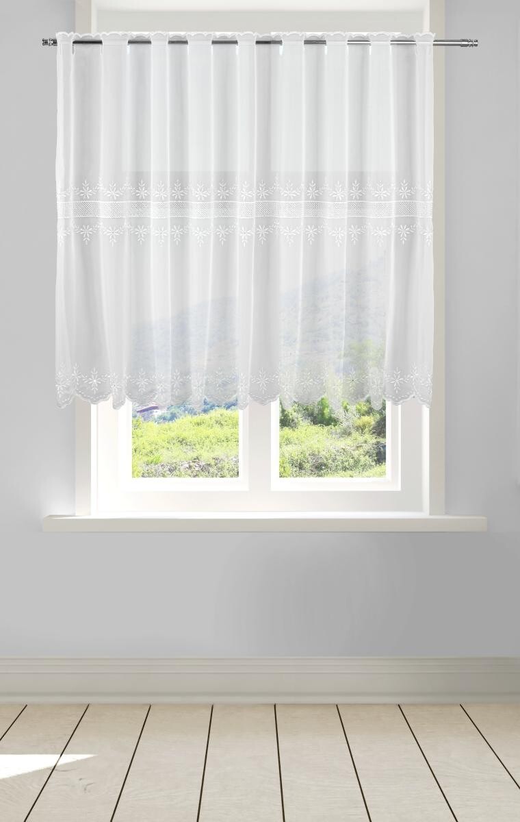 POCOline Scheibengardine Ettky weiß B/L: ca. 140x75 cm