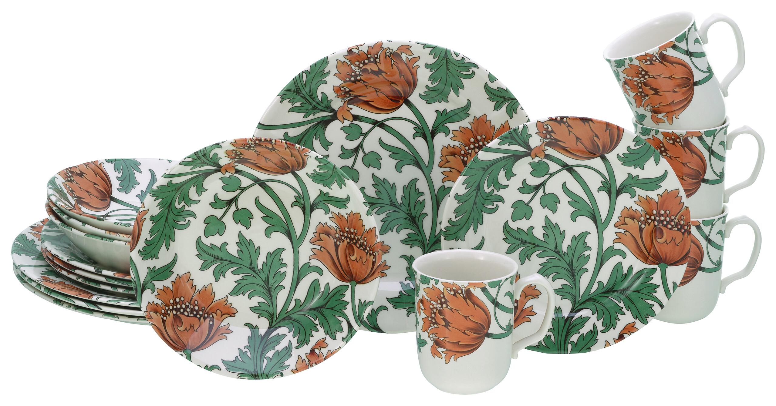 CreaTable Kombiservice Florentina rot Steingut 16 tlg.