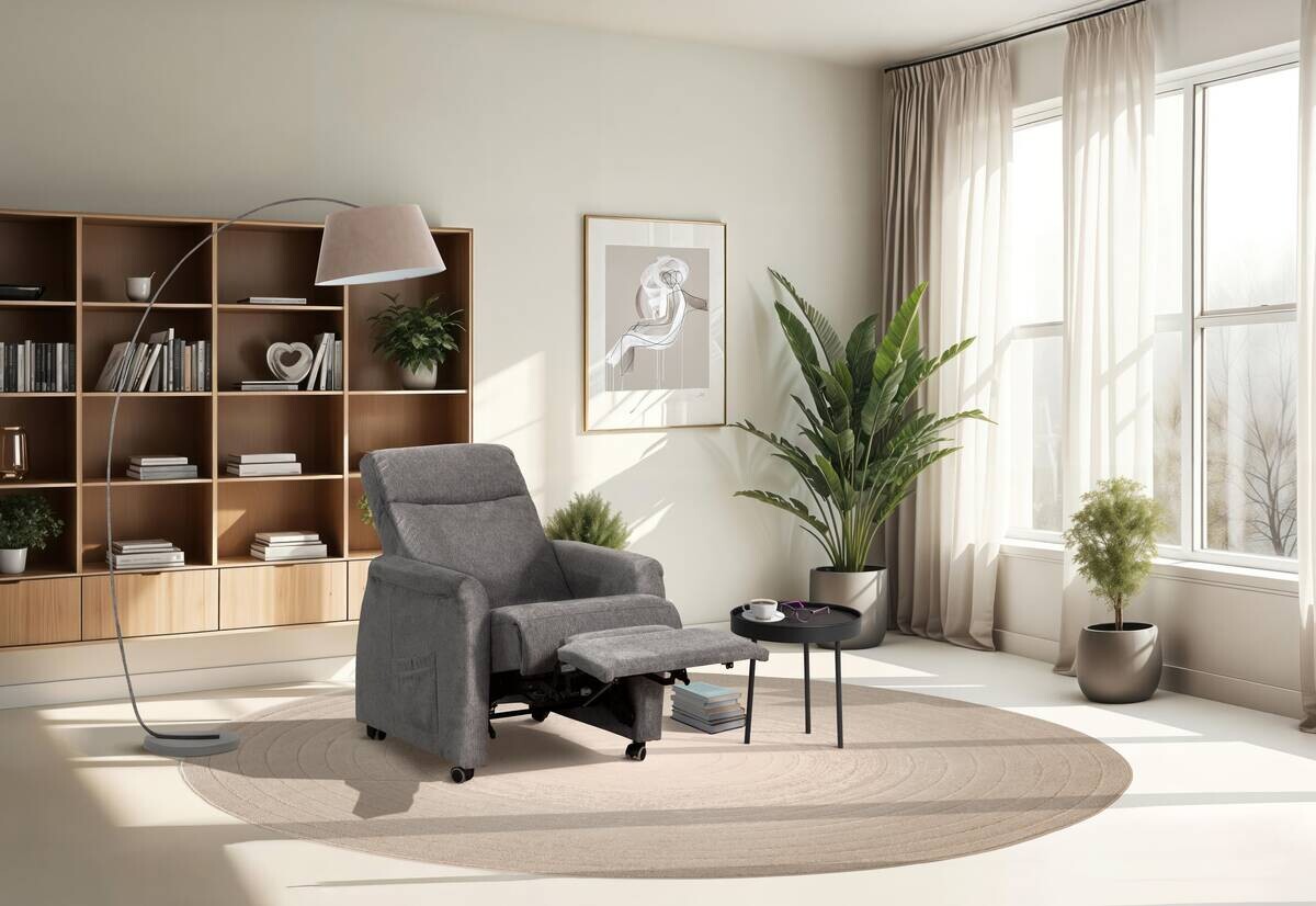 TV-Sessel Bonn hellgrau Microfaser B/H/T: ca. 78x111x94 cm