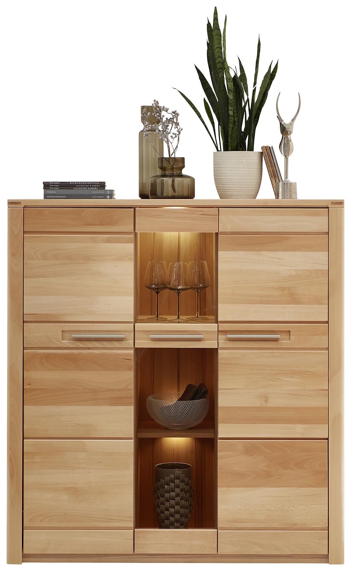 Highboard Nature One buche Nachbildung buche B/H/T: ca. 127x137x40 cm Highboard Nature One buche Nachbildung buche B/H/T: ca. 127x137x40 cm