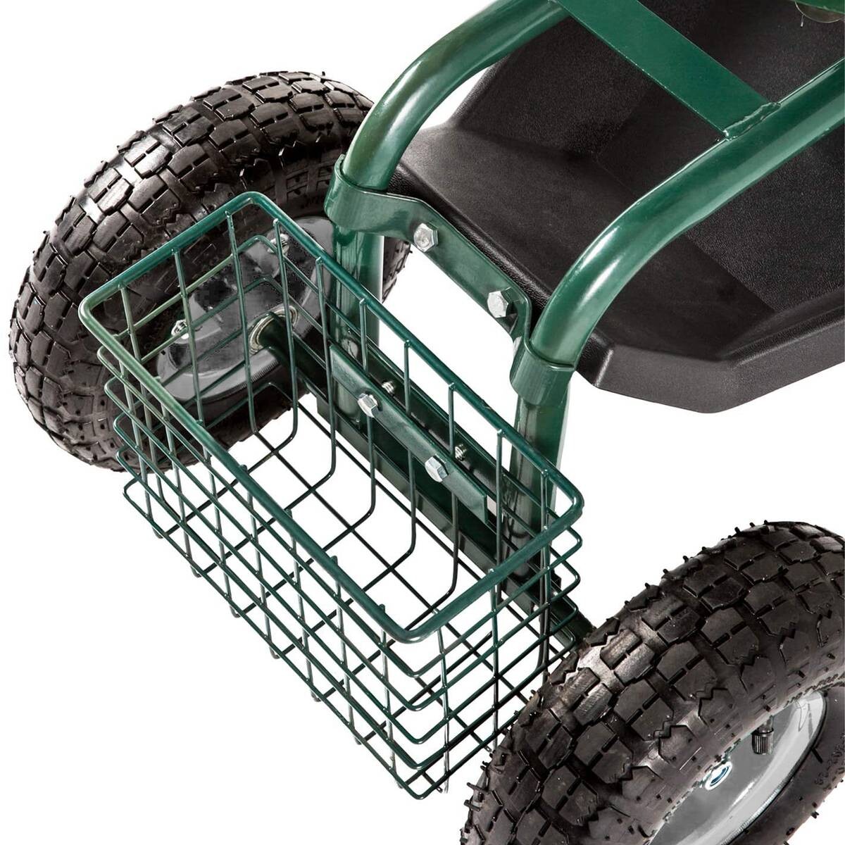 AXI Fahrbarer Gartensitz AG22 grün Metall B/H/T: ca. 53x98x112 cm