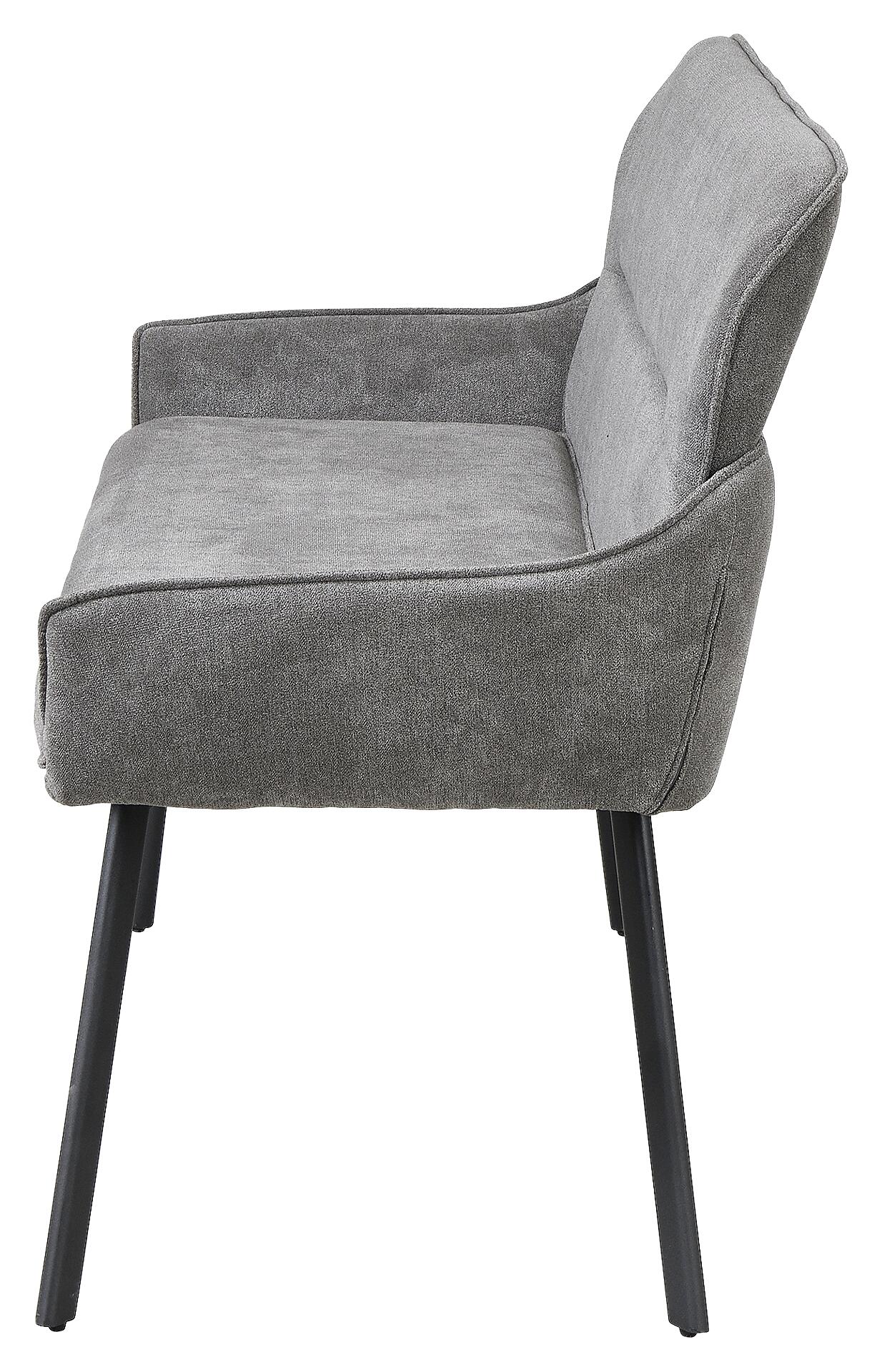 Sitzbank RICO schwarz grau Stoff Metall B/H/T: ca. 140x90x62 cm