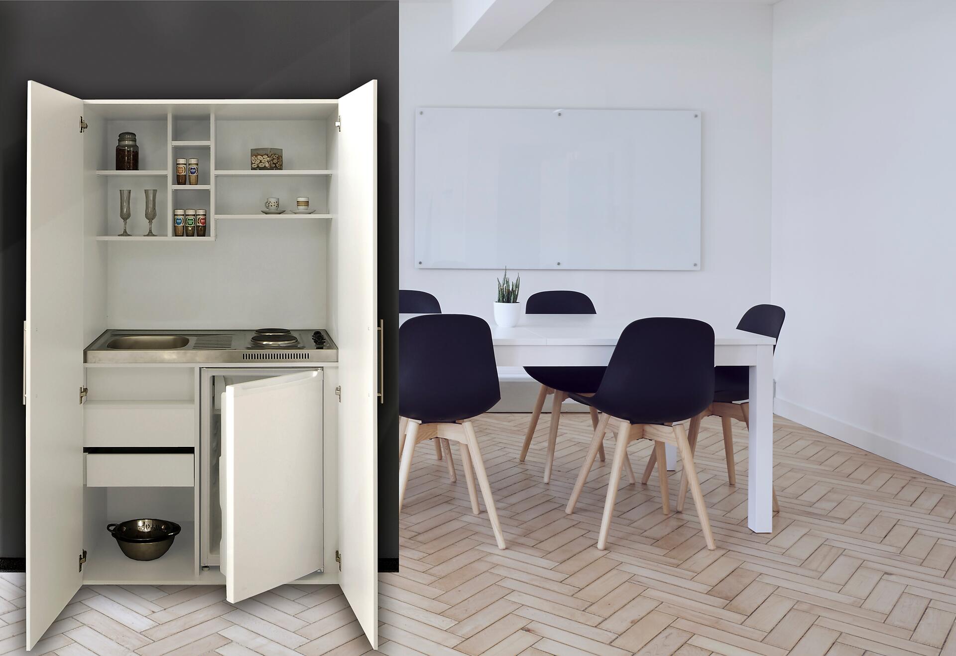 Respekta Schrankküche Economy weiß matt B/H/T: ca. 104x193x67 cm