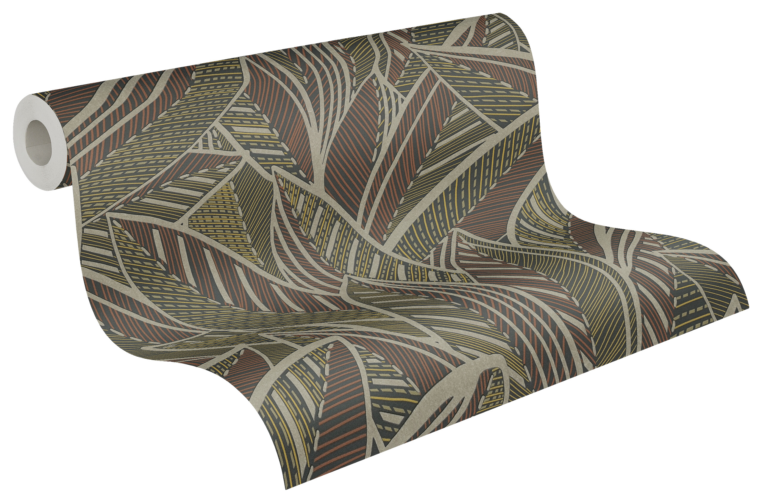 A.S.Creation Vliestapete gelb rot braun B/H/D: ca. 53x1005x9,7 cm