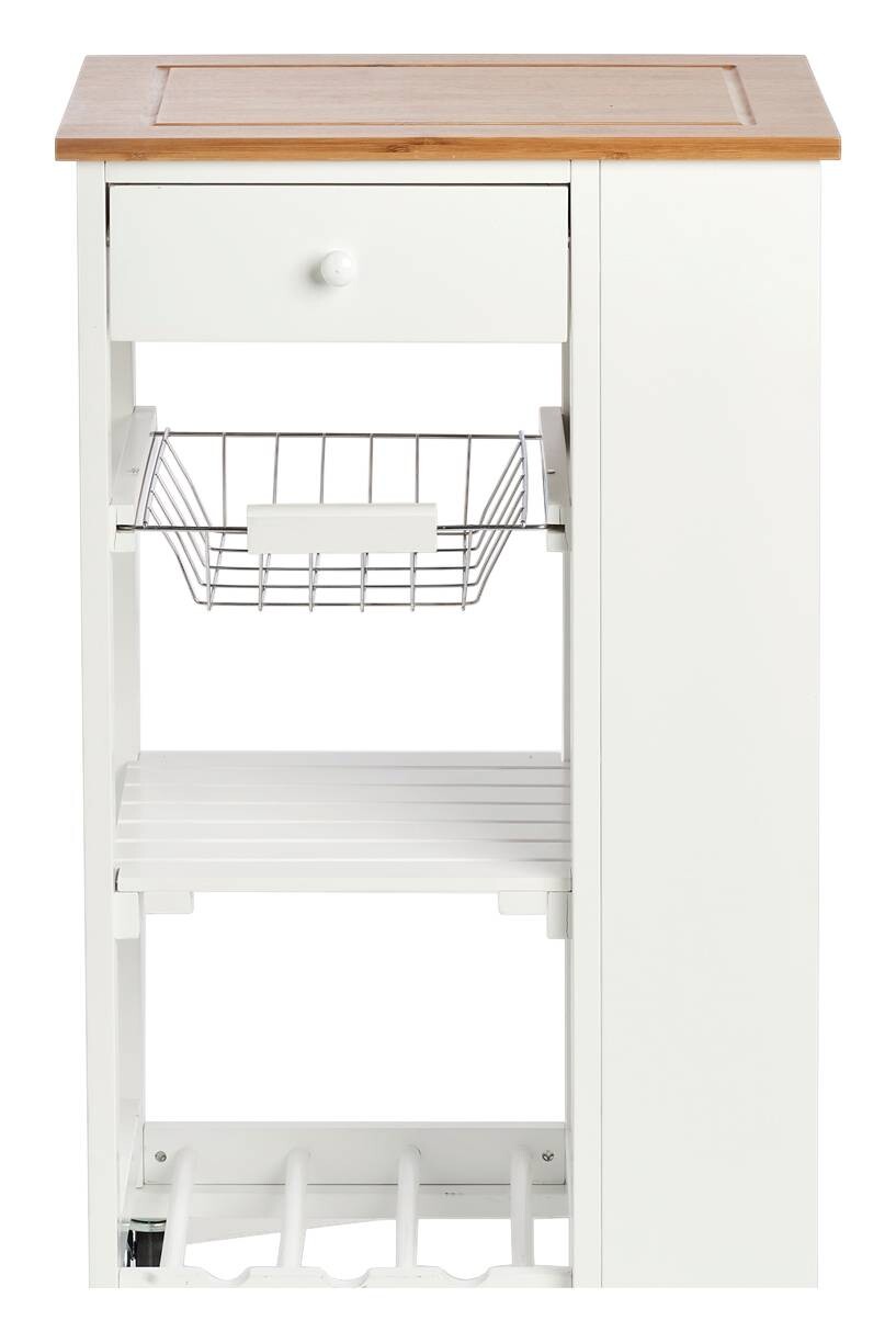 Zeller Küchenrollwagen weiß MDF B/H/L: ca. 50x86,5x37 cm