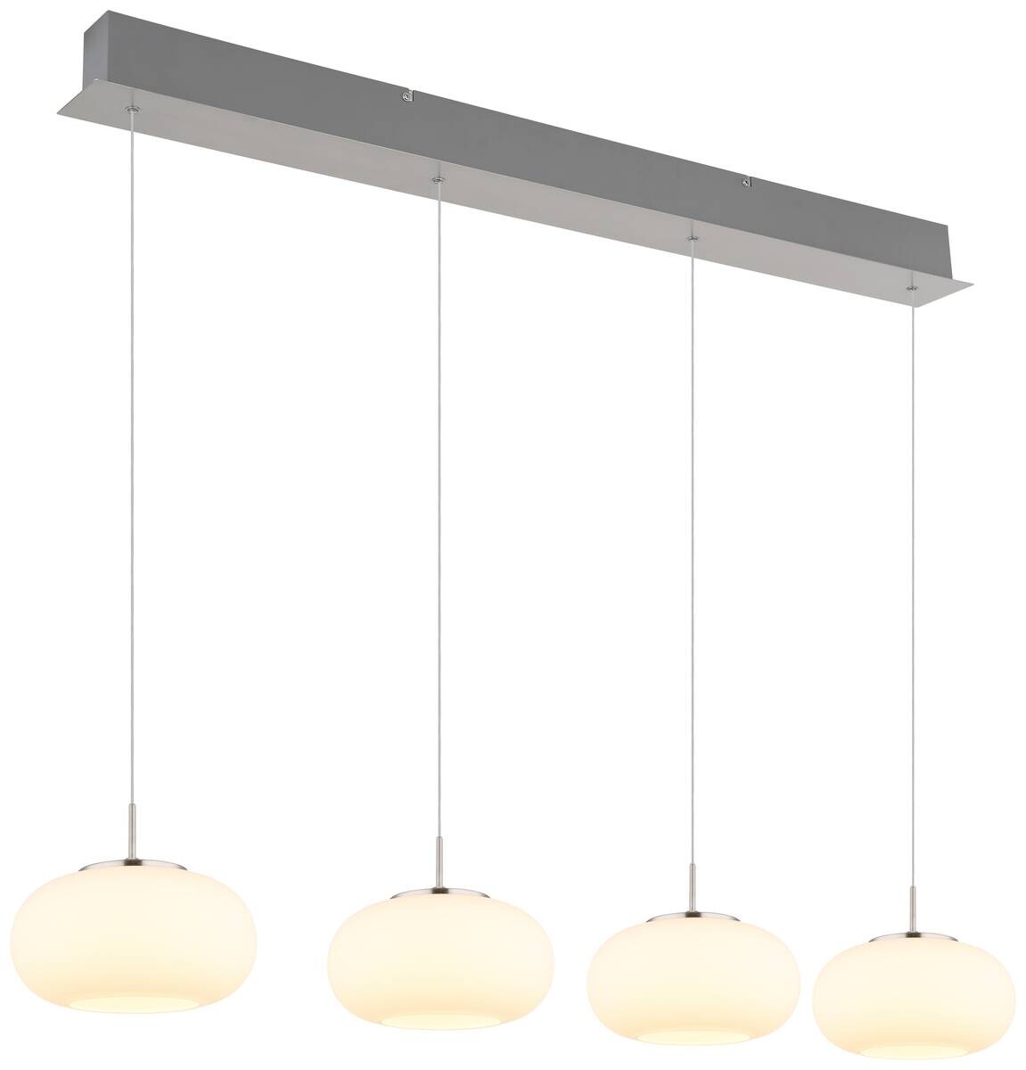 GLOBO LED-Pendelleuchte Opal nickel matt transparent Metall Glas B/H/T: ca. 110x150x20 cm 1.0 Brennstellen